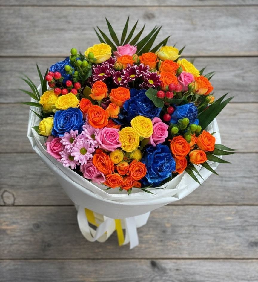 Букет цветов из: Розы и Хризантемы в Новозаведенном