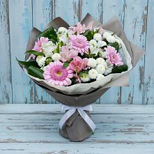 Букет цветов из:  Герберы, Альстромерии и Хризантемы в Новозаведенном