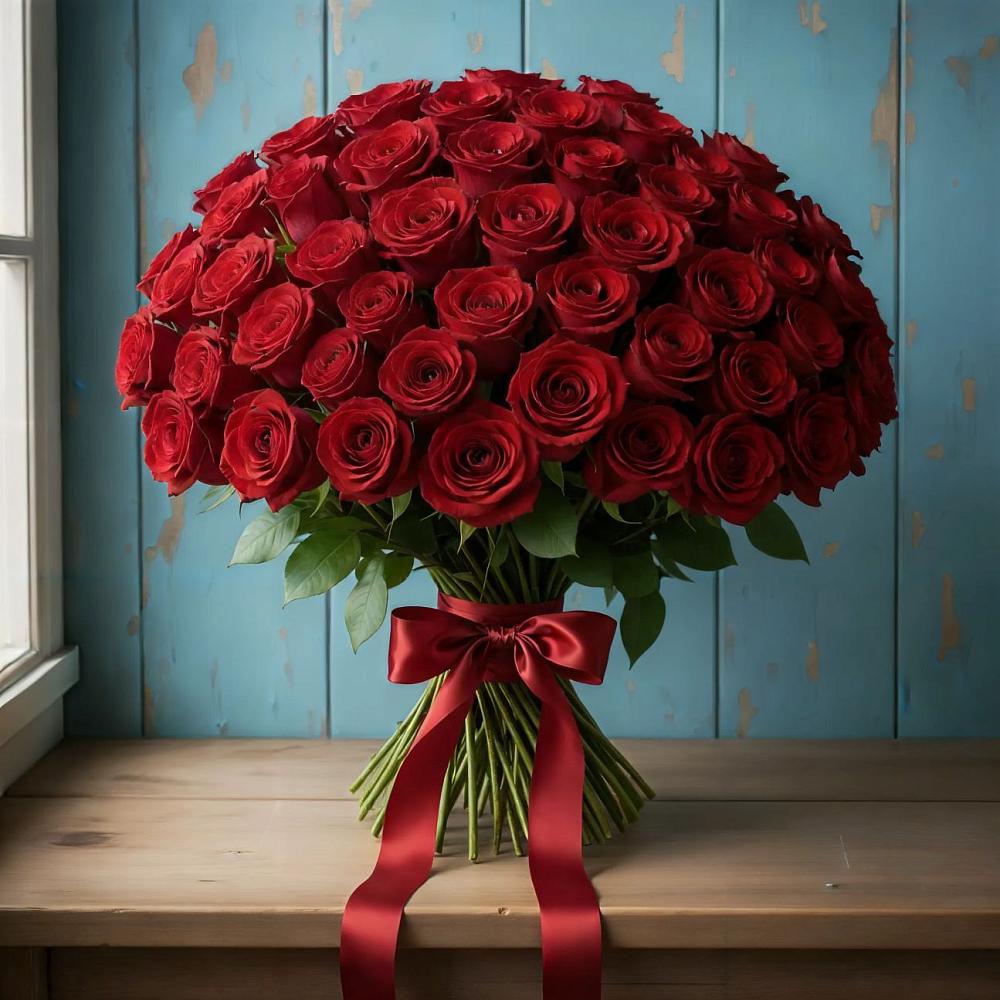 Букет Красные розы Блэк Меджик в Новозаведенном