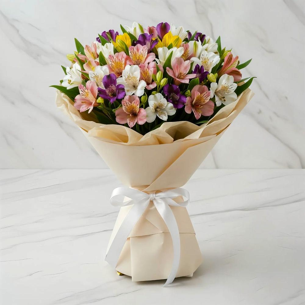 Букет цветов из: Альстромерии в Новозаведенном