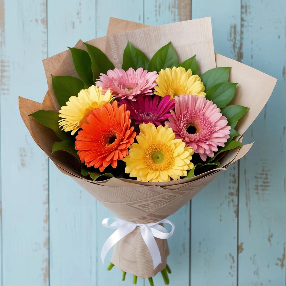 Букет цветов из: Герберы в Новозаведенном