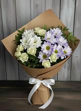 Букет цветов из:  Хризантемы и Розы в Новозаведенном
