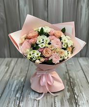 Букет цветов из:  Гвоздики, Розы и Хризантемы #REPLACE_PRED# Новозаведенном