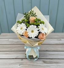 Букет цветов из:  Герберы, Розы и Хризантемы в Новозаведенном