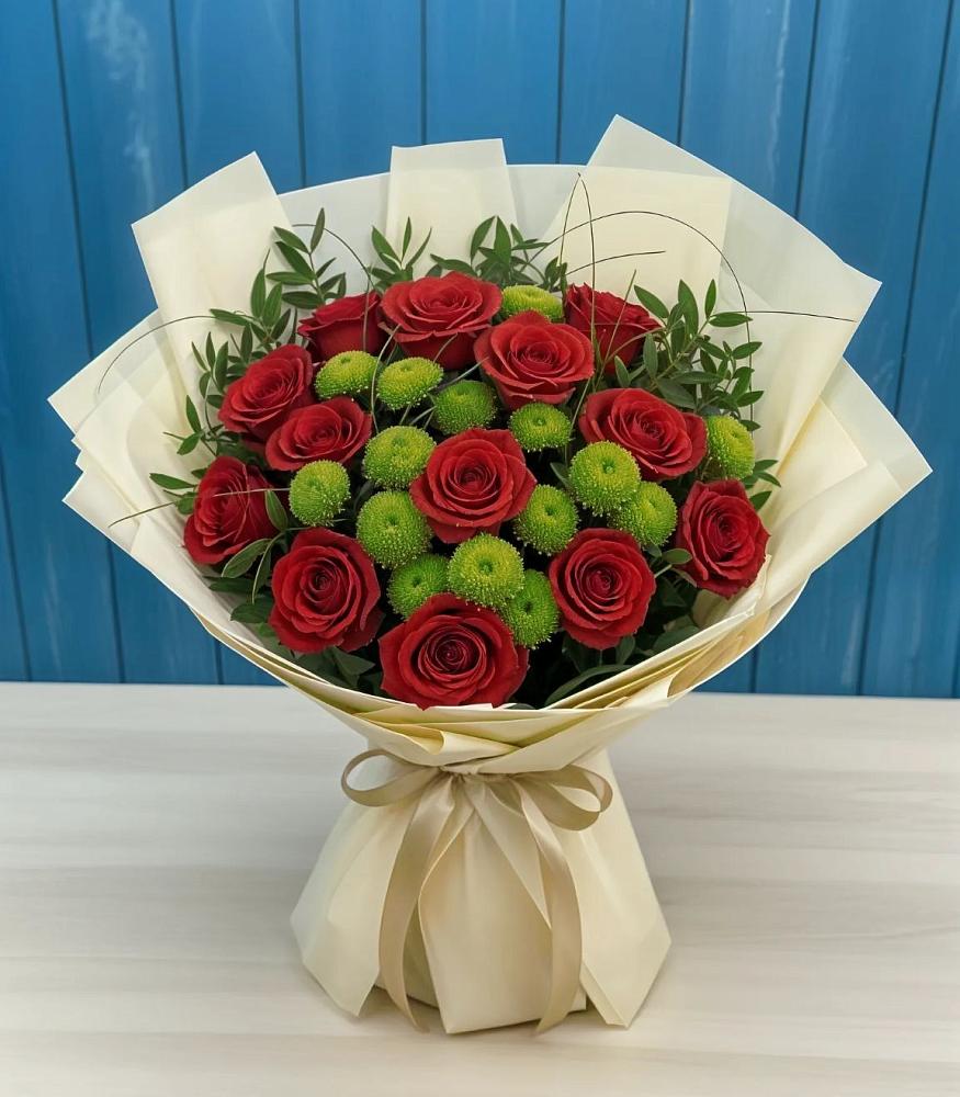 Букет цветов из: Розы и Хризантемы в Новозаведенном